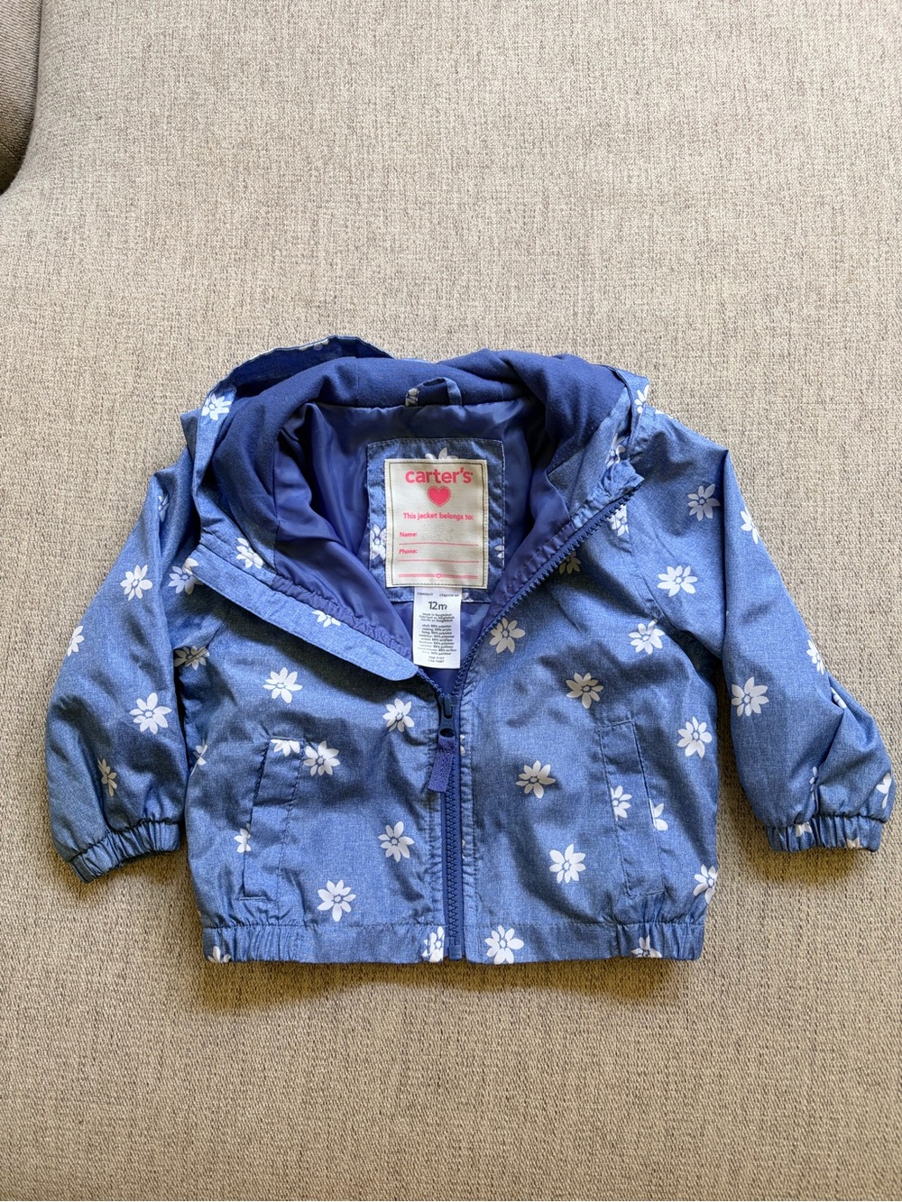 Carter's Toddler Floral Raincoat - Blue